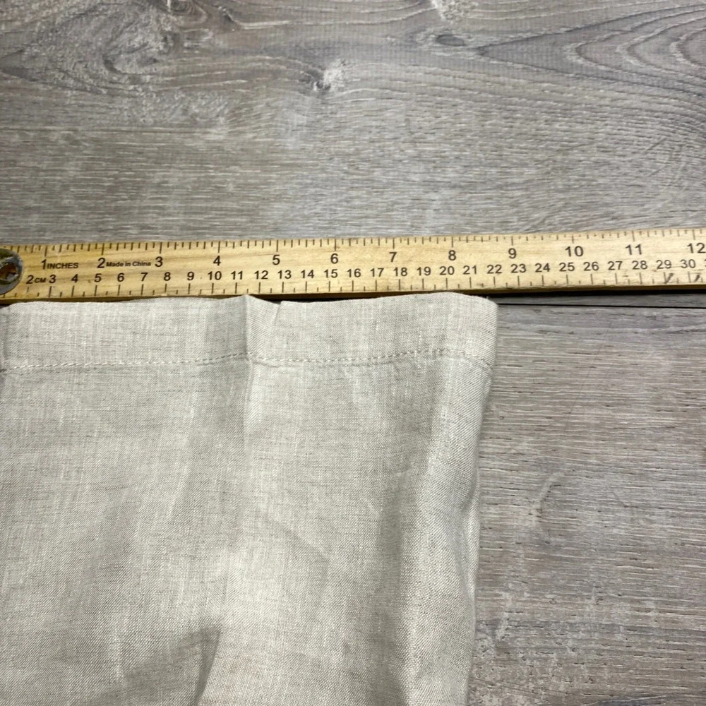 Perry Ellis Linen Pants Mens 38 Beige Drawstring Straight Leg Summer Beach